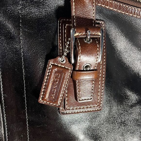 Coach Hamilton Black and Brown Leather Tote - F12444 - Picture 2 of 14